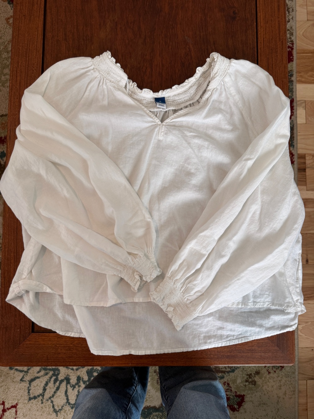 Old Navy White Peasant Blouse